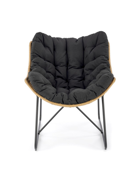 WHISPER fotel wypoczynkowy, czarny / naturalny