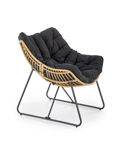 WHISPER fotel wypoczynkowy, czarny / naturalny