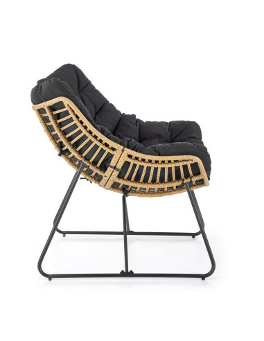 WHISPER fotel wypoczynkowy, czarny / naturalny