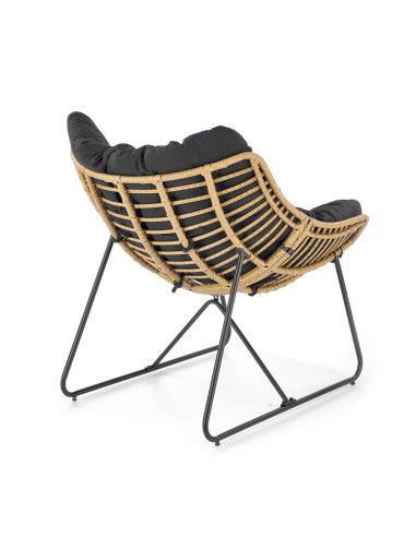 WHISPER fotel wypoczynkowy, czarny / naturalny