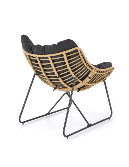 WHISPER fotel wypoczynkowy, czarny / naturalny