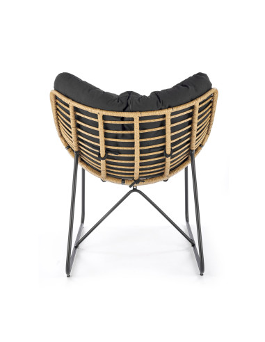 WHISPER fotel wypoczynkowy, czarny / naturalny