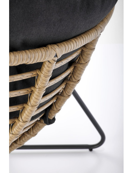 WHISPER fotel wypoczynkowy, czarny / naturalny