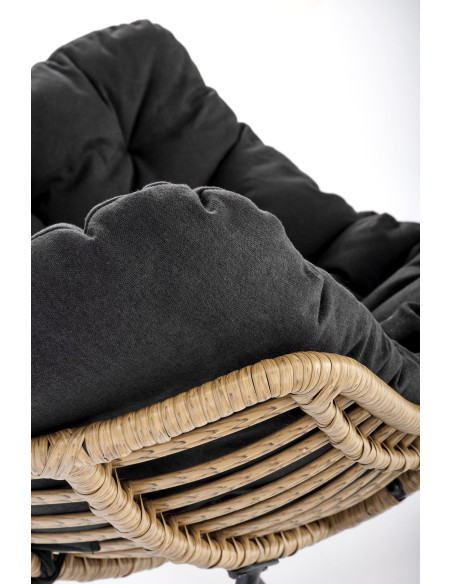 WHISPER fotel wypoczynkowy, czarny / naturalny