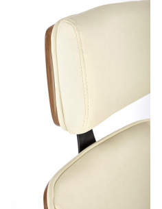 IGNAZIO Fotel Orzechowo/Kremowy - Eco Skóra, Komfort i Drewniane Akcenty 2