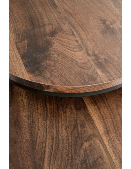 OREO Zestaw 2 Ław Okrągłych Fi53/Fi43 cm Orzechowy/Czarny - Stylowe