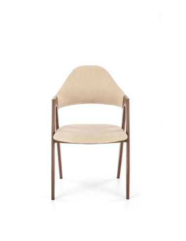 K344 Krzesło Beżowe - Tkanina, Nowoczesny Styl i Malowana Stal w Wnętrzu