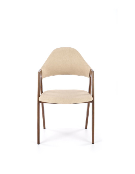 K344 Krzesło Beżowe - Tkanina, Nowoczesny Styl i Malowana Stal w Wnętrzu