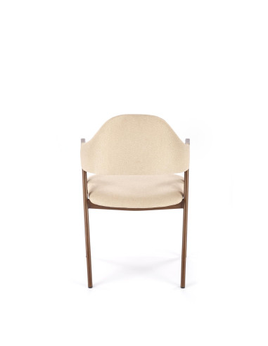 K344 Krzesło Beżowe - Tkanina, Nowoczesny Styl i Malowana Stal w Wnętrzu