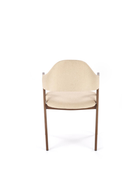 K344 Krzesło Beżowe - Tkanina, Nowoczesny Styl i Malowana Stal w Wnętrzu