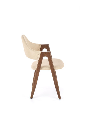 K344 Krzesło Beżowe - Tkanina, Nowoczesny Styl i Malowana Stal w Wnętrzu