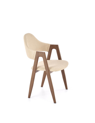 K344 Krzesło Beżowe - Tkanina, Nowoczesny Styl i Malowana Stal w Wnętrzu