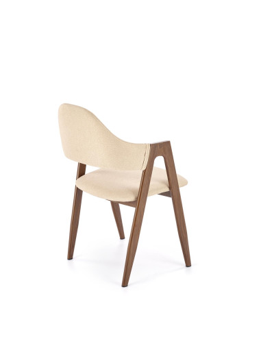 K344 Krzesło Beżowe - Tkanina, Nowoczesny Styl i Malowana Stal w Wnętrzu