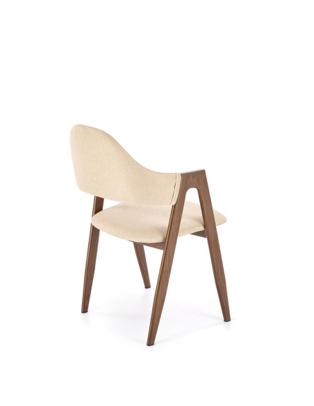 K344 Krzesło Beżowe - Tkanina, Nowoczesny Styl i Malowana Stal w Wnętrzu