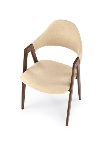 K344 Krzesło Beżowe - Tkanina, Nowoczesny Styl i Malowana Stal w Wnętrzu