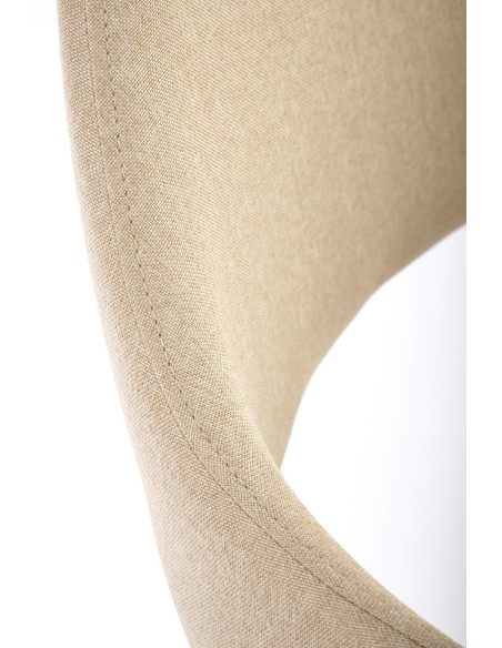 K344 Krzesło Beżowe - Tkanina, Nowoczesny Styl i Malowana Stal w Wnętrzu