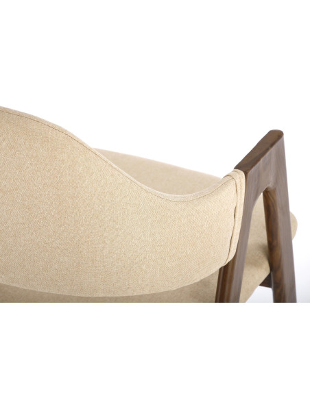 K344 Krzesło Beżowe - Tkanina, Nowoczesny Styl i Malowana Stal w Wnętrzu