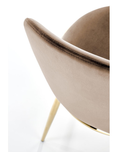 K460 Krzesło Beżowe Glamour, Velvet/Stal Chromowana- Subtelna Elegancja