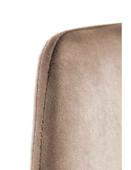 K460 Krzesło Beżowe Glamour, Velvet/Stal Chromowana- Subtelna Elegancja