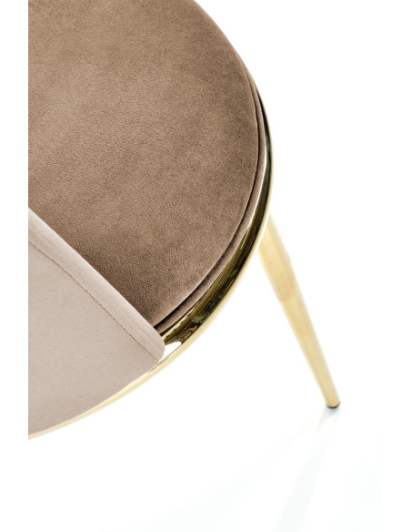 K460 Krzesło Beżowe Glamour, Velvet/Stal Chromowana- Subtelna Elegancja