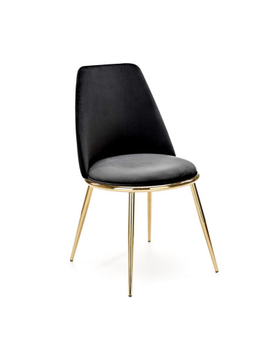 K460 Krzesło Czarne Glamour, Velvet/Stal Chromowana- Subtelna Elegancja