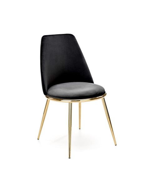K460 Krzesło Czarne Glamour, Velvet/Stal Chromowana- Subtelna Elegancja