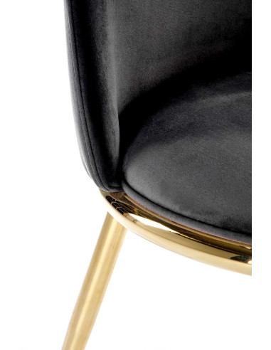 K460 Krzesło Czarne Glamour, Velvet/Stal Chromowana- Subtelna Elegancja