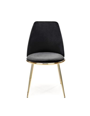 K460 Krzesło Czarne Glamour, Velvet/Stal Chromowana- Subtelna Elegancja