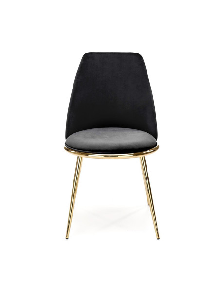 K460 Krzesło Czarne Glamour, Velvet/Stal Chromowana- Subtelna Elegancja