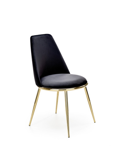 K460 Krzesło Czarne Glamour, Velvet/Stal Chromowana- Subtelna Elegancja