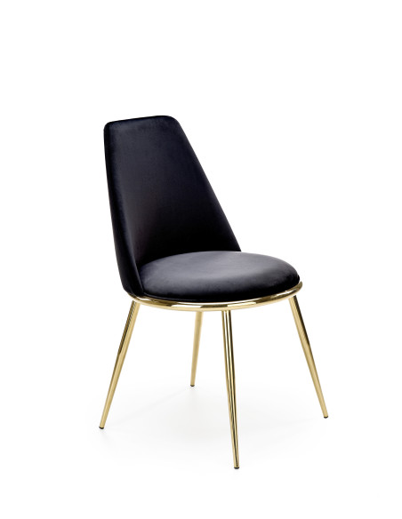 K460 Krzesło Czarne Glamour, Velvet/Stal Chromowana- Subtelna Elegancja