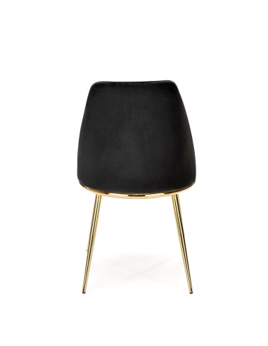 K460 Krzesło Czarne Glamour, Velvet/Stal Chromowana- Subtelna Elegancja