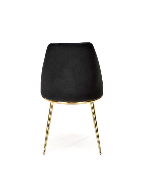 K460 Krzesło Czarne Glamour, Velvet/Stal Chromowana- Subtelna Elegancja