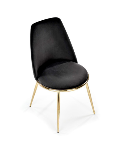 K460 Krzesło Czarne Glamour, Velvet/Stal Chromowana- Subtelna Elegancja