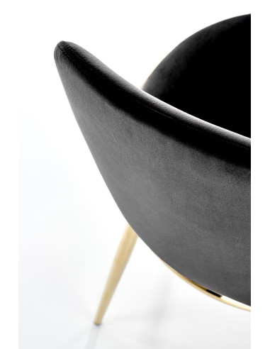 K460 Krzesło Czarne Glamour, Velvet/Stal Chromowana- Subtelna Elegancja