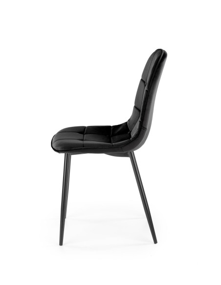 K417 Krzesło Pikowane Czarne, Velvet/Stal Malowana - Elegancja i Komfort