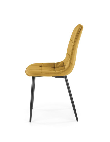 K417 krzesło musztardowy velvet (1p 4szt)