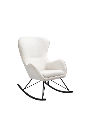 LIBERTO_3 Fotel Bujany Biały/Czarny Tkanina Boucle - Kontrast i Wygoda