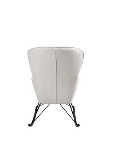 LIBERTO_3 Fotel Bujany Biały/Czarny Tkanina Boucle - Kontrast i Wygoda