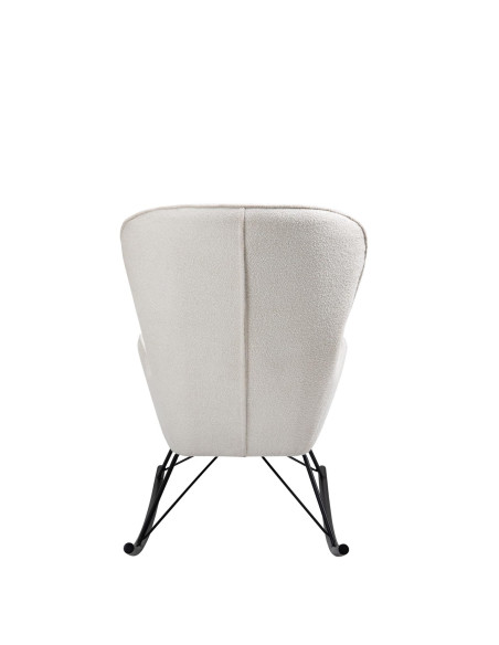 LIBERTO_3 Fotel Bujany Biały/Czarny Tkanina Boucle - Kontrast i Wygoda