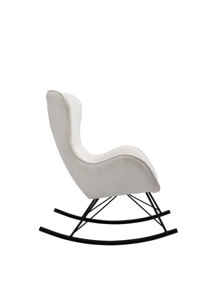 LIBERTO_3 Fotel Bujany Biały/Czarny Tkanina Boucle - Kontrast i Wygoda