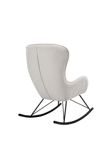 LIBERTO_3 Fotel Bujany Biały/Czarny Tkanina Boucle - Kontrast i Wygoda