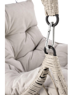 RASMUS Fotel Ogrodowy Wiszący Jasny Popiel, Rattan - Przestrzeń i Światło 2