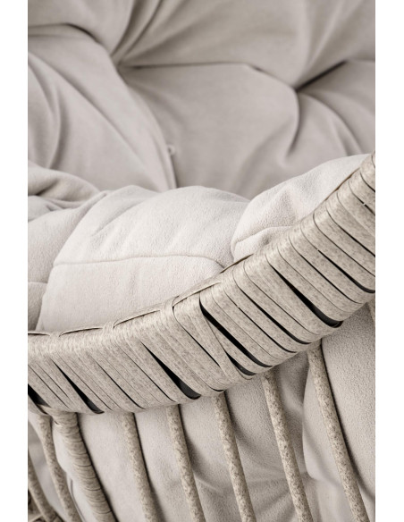 RASMUS Fotel Ogrodowy Wiszący Jasny Popiel, Rattan - Przestrzeń i Światło