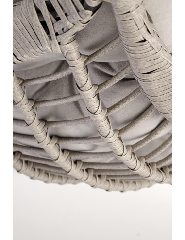 RASMUS Fotel Ogrodowy Wiszący Jasny Popiel, Rattan - Przestrzeń i Światło