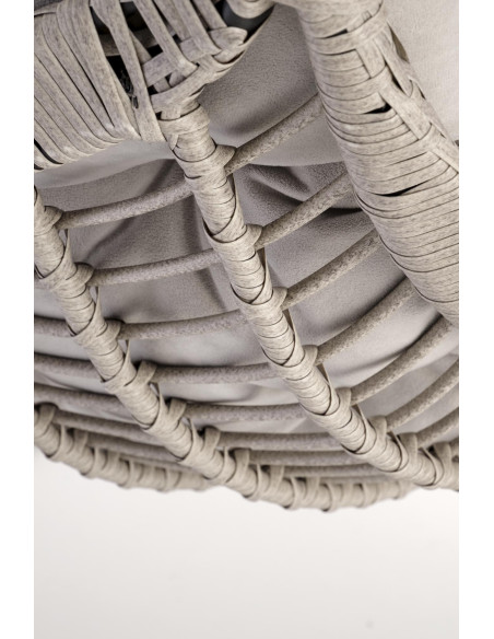 RASMUS Fotel Ogrodowy Wiszący Jasny Popiel, Rattan - Przestrzeń i Światło