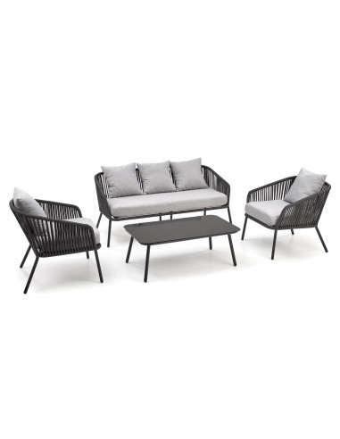 ROCCA Zestaw Ogrodowy, Sofa + 2 Fotele + Ława - Elegancja na Zewnątrz