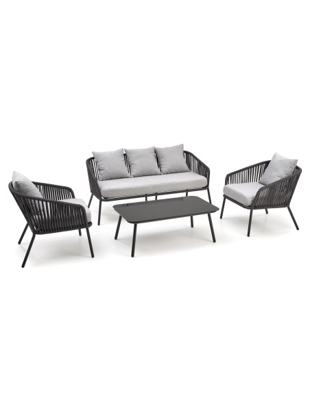 ROCCA Zestaw Ogrodowy, Sofa + 2 Fotele + Ława - Elegancja na Zewnątrz