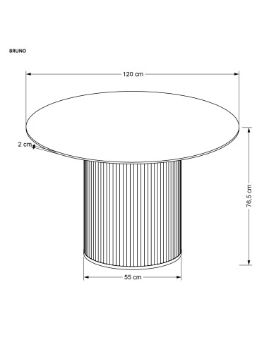 BRUNO Stół Okrągły fi120/76 cm Biały Marmur/Orzechowy - Klasyka i Elegancja