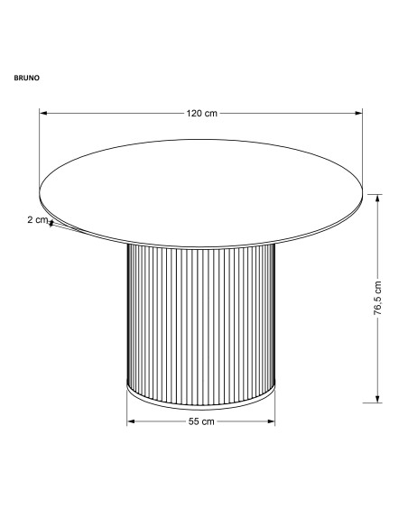 BRUNO Stół Okrągły fi120/76 cm Biały Marmur/Orzechowy - Klasyka i Elegancja